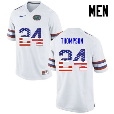 Men's Florida Gators #24 Mark Thompson NCAA Nike White USA Flag Fashion Authentic Stitched College Football Jersey EIY8262IQ